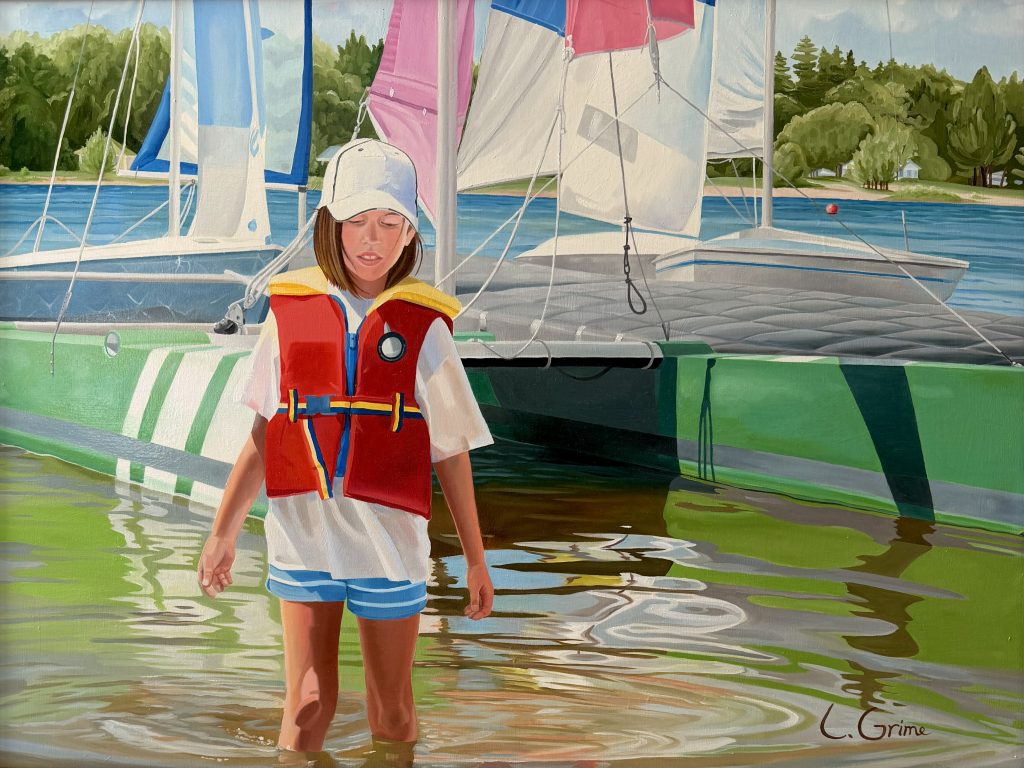 Laura Grime Painting - Charlotte at Belwood Lake Sailing Camp