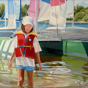 Laura Grime Painting - Charlotte at Belwood Lake Sailing Camp