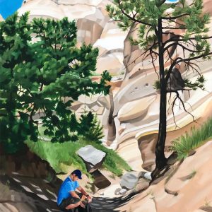 Laura Grime Painting – Grant and the Santa Fe Tent Rocks