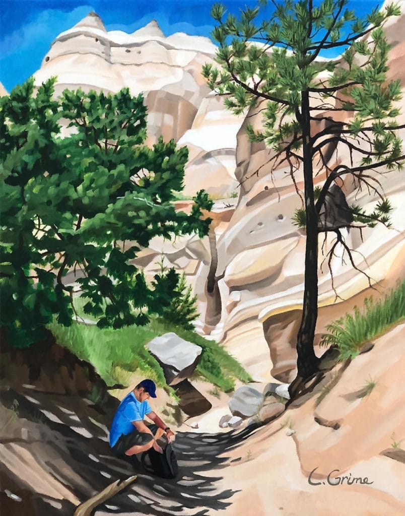 Laura Grime Painting – Grant and the Santa Fe Tent Rocks