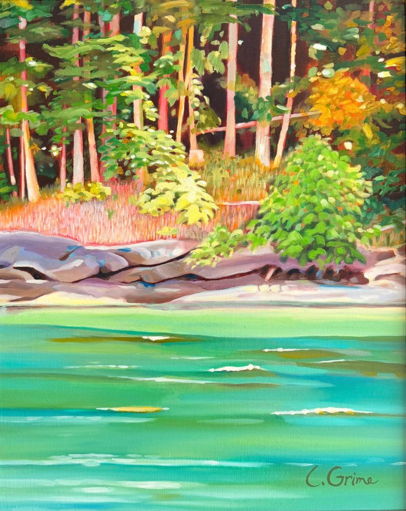 Laura Grime Painting - Good Bye Dad (View of Vancouver Island from the Ferry)